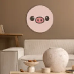 Varken - Roze - Minimalistisch Akoestische PET Vilt - Rond klein -sfeer1