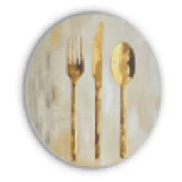 Verf - Goud - Bestek Akoestische PET Vilt - Rond klein -3d