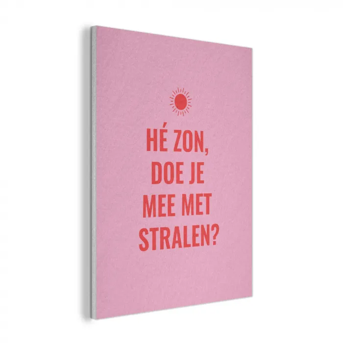 Roze - Zon - Quote PET vilt klein -3d