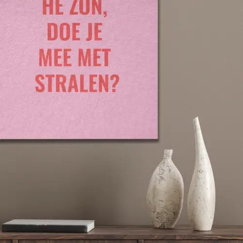 Roze - Zon - Quote PET vilt klein -sfeer6_closeup