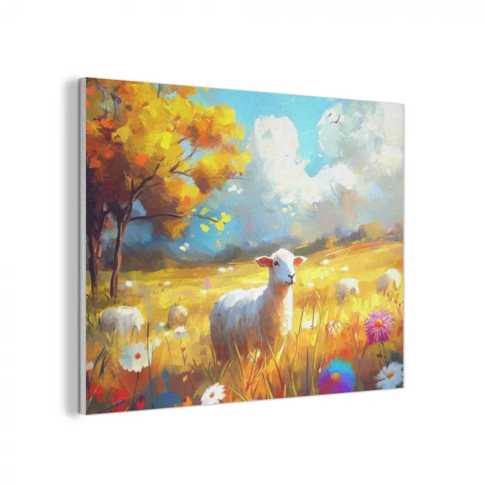 Schaap - Weide - Bloemen PET vilt klein -3d