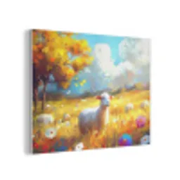 Schaap - Weide - Bloemen PET vilt klein -3d