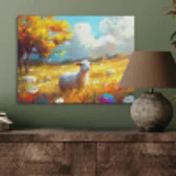 Schaap - Weide - Bloemen PET vilt klein -sfeer2