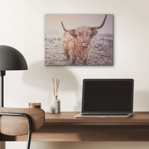 Schotse hooglanders - Licht - Lucht - Natuur PET vilt klein -sfeer5