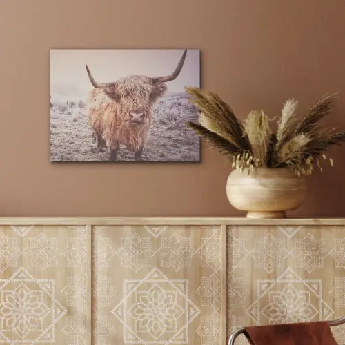 Schotse hooglanders - Licht - Lucht - Natuur PET vilt klein -sfeer4