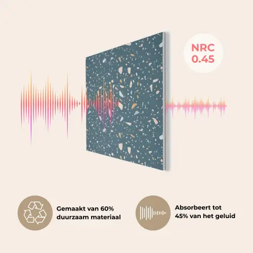 Terrazzo - Patroon - Kleurrijk - Diep blauw PET vilt klein 837 -USP_NL