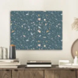 Terrazzo -  Patroon - Kleurrijk - Diep blauw PET vilt klein 837 -sfeer1