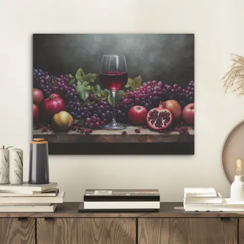 Wijn - Fruit - Stilleven PET vilt klein -sfeer1