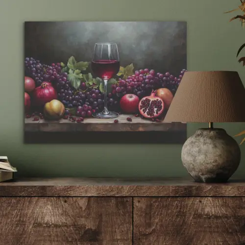 Wijn - Fruit - Stilleven PET vilt klein -sfeer2
