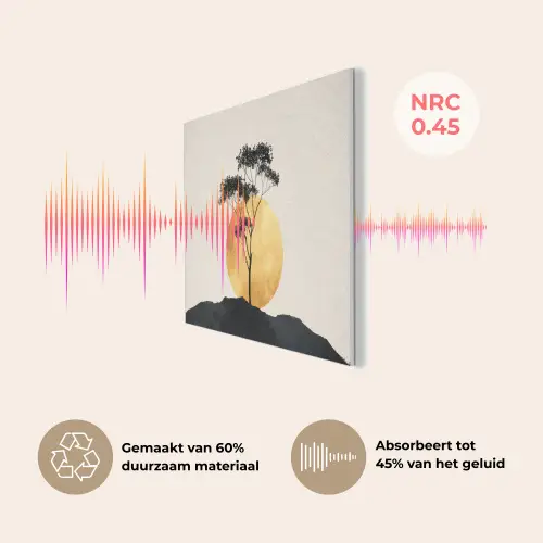 Zwarte boom - Gouden cirkel - Heuvel PET vilt klein -USP_NL