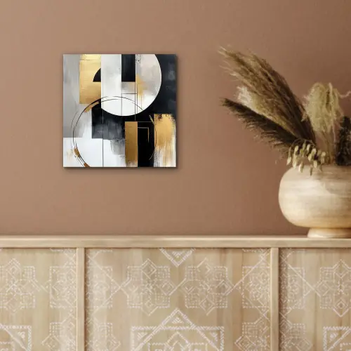 Abstract - Goud - Zilver - Vormen - Aesthetic aluminium wit klein -sfeer4