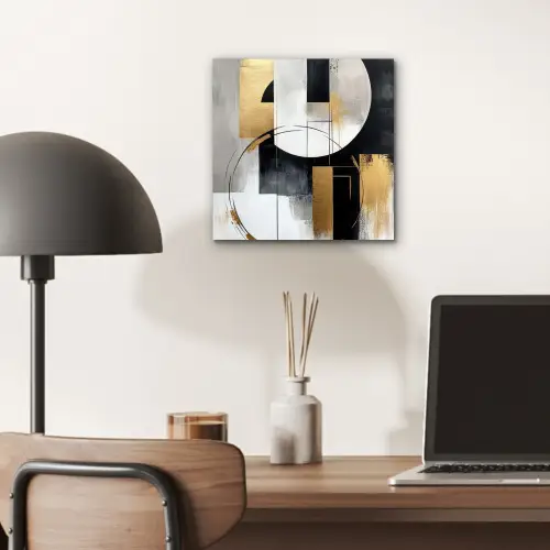 Abstract - Goud - Zilver - Vormen - Aesthetic aluminium wit klein -sfeer5
