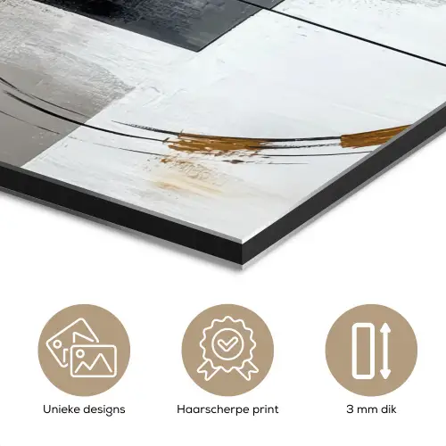 Abstract - Goud - Zilver - Vormen - Aesthetic aluminium wit klein -closeup_NL