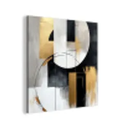Abstract - Goud - Zilver - Vormen - Aesthetic aluminium wit klein -3d