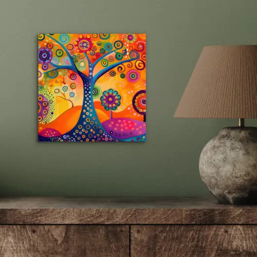 Boom - Levensboom - Abstract - Kleurrijk aluminium wit klein -sfeer2