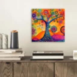 Boom - Levensboom - Abstract - Kleurrijk aluminium wit klein -sfeer1