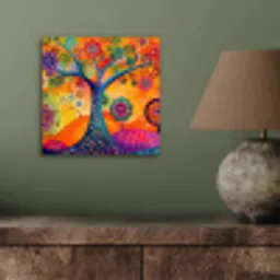 Boom - Levensboom - Abstract - Kleurrijk aluminium wit klein -sfeer2