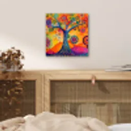 Boom - Levensboom - Abstract - Kleurrijk aluminium wit klein -sfeer3