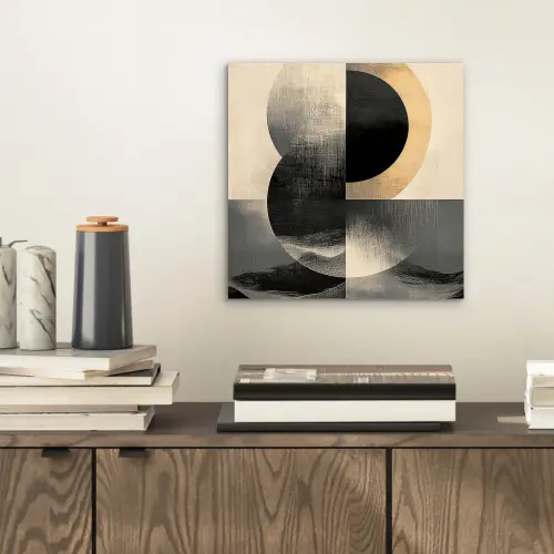 Cirkels - Schaduw - Abstract aluminium wit klein -sfeer1
