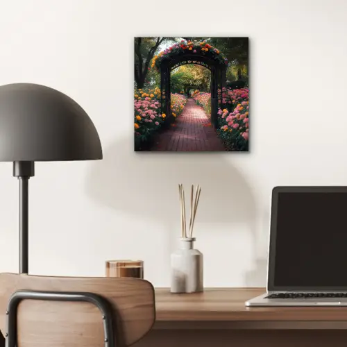 Doorkijk - Bloemen - Pad - Natuur - Kleurrijk aluminium wit klein -sfeer5
