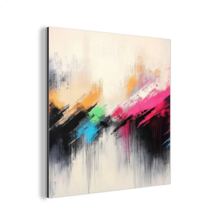 Dynamisch - Abstract - Kleurrijk - Zwart aluminium wit klein -3d