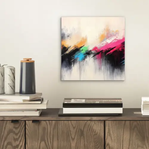 Dynamisch - Abstract - Kleurrijk - Zwart aluminium wit klein -sfeer1