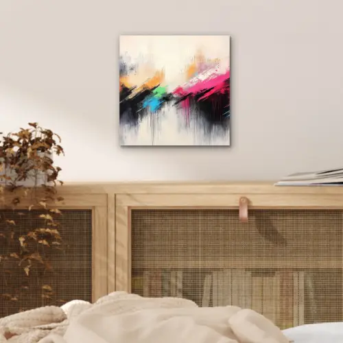 Dynamisch - Abstract - Kleurrijk - Zwart aluminium wit klein -sfeer3