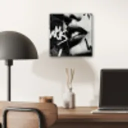Gezicht - Mond - Graffiti - Zwart aluminium wit klein -sfeer5