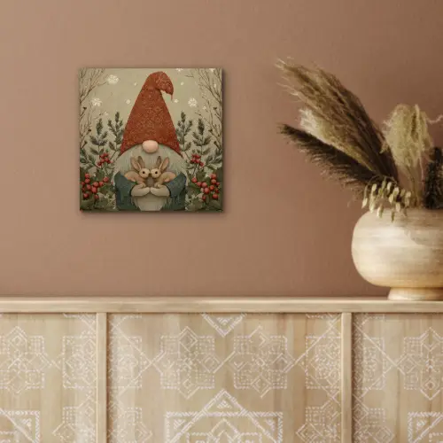 Kerstgnome - Konijntjes - Kleurrijk aluminium wit klein -sfeer4