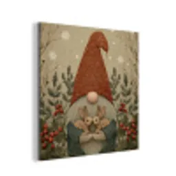 Kerstgnome - Konijntjes - Kleurrijk aluminium wit klein -3d