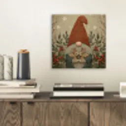 Kerstgnome - Konijntjes - Kleurrijk aluminium wit klein -sfeer1