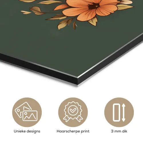 Kop - Bloemen - Groen - Koffie aluminium wit klein -closeup_NL