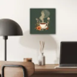 Kop - Bloemen - Groen - Koffie aluminium wit klein -sfeer5