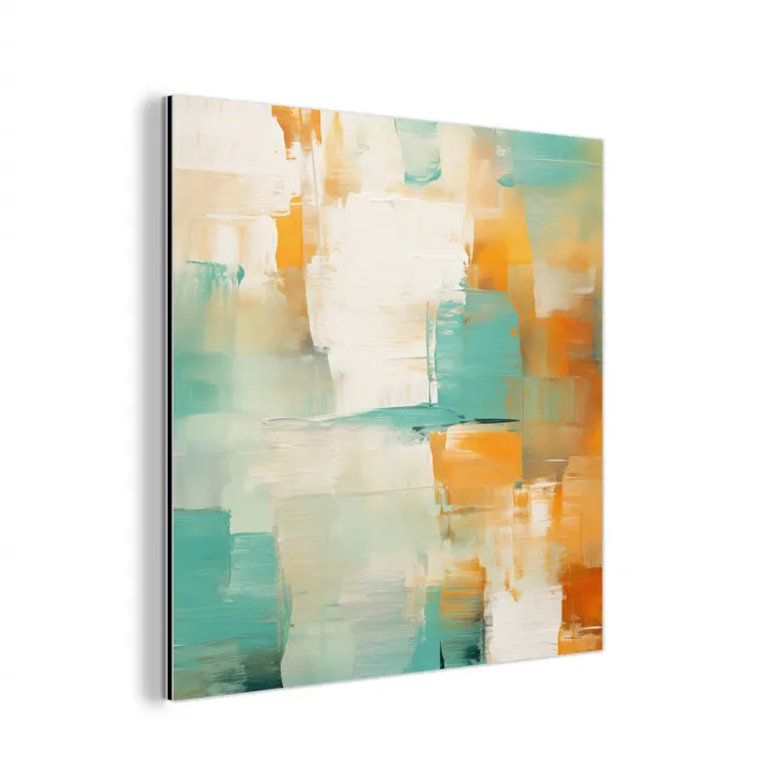 Kunst - Abstract - Blauw - Wit aluminium wit klein -3d