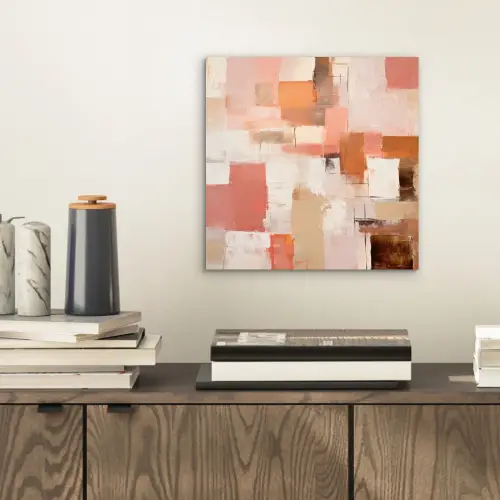 Kunst - Roze - Abstract aluminium wit klein -sfeer1