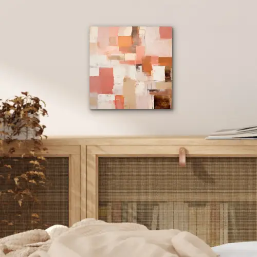 Kunst - Roze - Abstract aluminium wit klein -sfeer3
