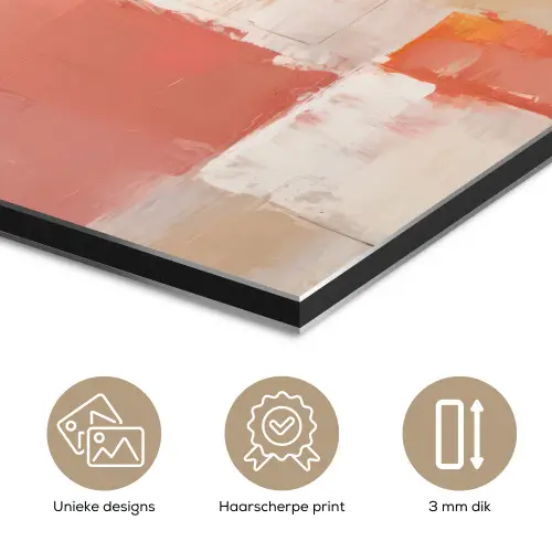 Kunst - Roze - Abstract aluminium wit klein -closeup_NL