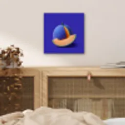 Meloen - Blauw - Oranje - Kunstzinnig aluminium wit klein -sfeer3