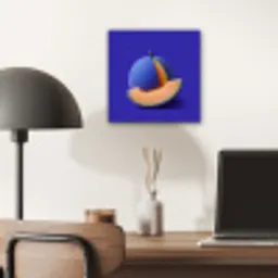 Meloen - Blauw - Oranje - Kunstzinnig aluminium wit klein -sfeer5