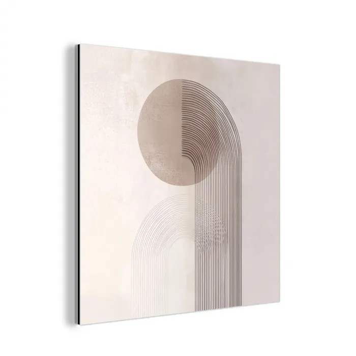 Minimalistisch - Cirkel - Lichtgrijs aluminium wit klein -3d