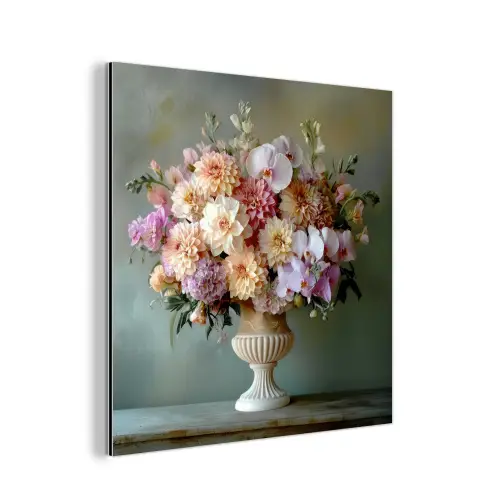 Orchidee - Boeket - Vaas - Bloemen aluminium wit klein -3d