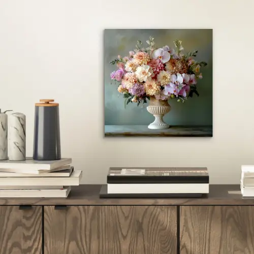 Orchidee - Boeket - Vaas - Bloemen aluminium wit klein -sfeer1