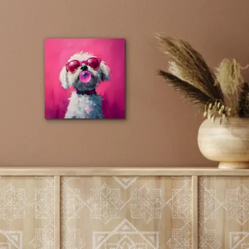 Pink - Hond - Bubbel aluminium wit klein -sfeer4