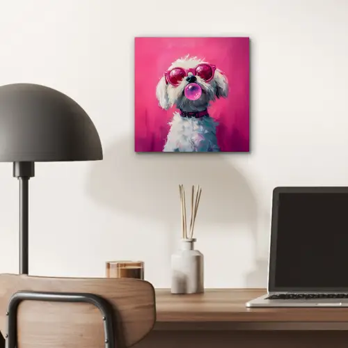 Pink - Hond - Bubbel aluminium wit klein -sfeer5