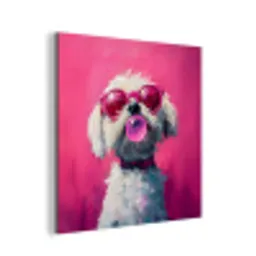 Pink - Hond - Bubbel aluminium wit klein -3d