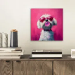 Pink - Hond - Bubbel aluminium wit klein -sfeer1