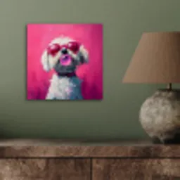 Pink - Hond - Bubbel aluminium wit klein -sfeer2