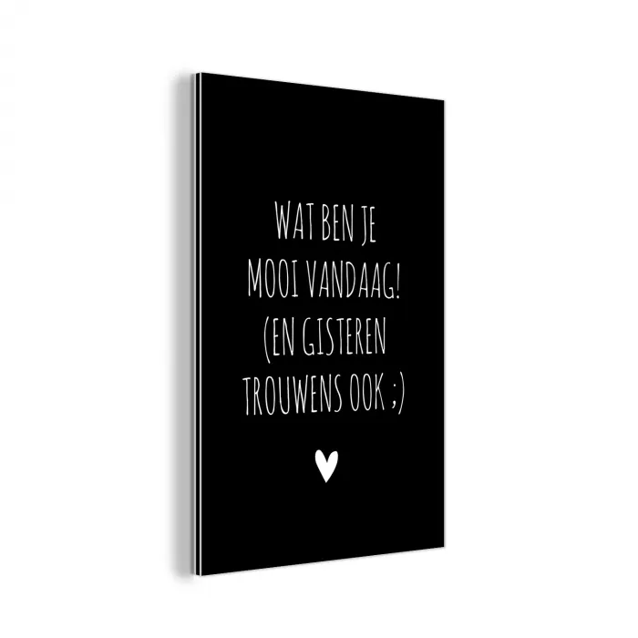Quotes - Wat ben je mooi vandaag - Spreuken aluminium wit klein -3d