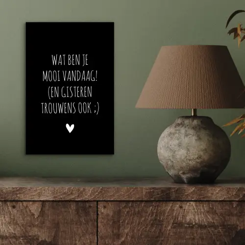 Quotes - Wat ben je mooi vandaag - Spreuken aluminium wit klein -sfeer2