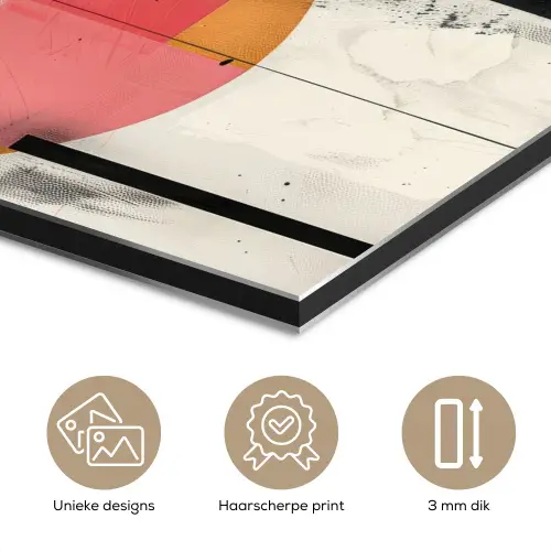 Roze - Abstract - Aesthetic - Modern - Vormen aluminium wit klein -closeup_NL